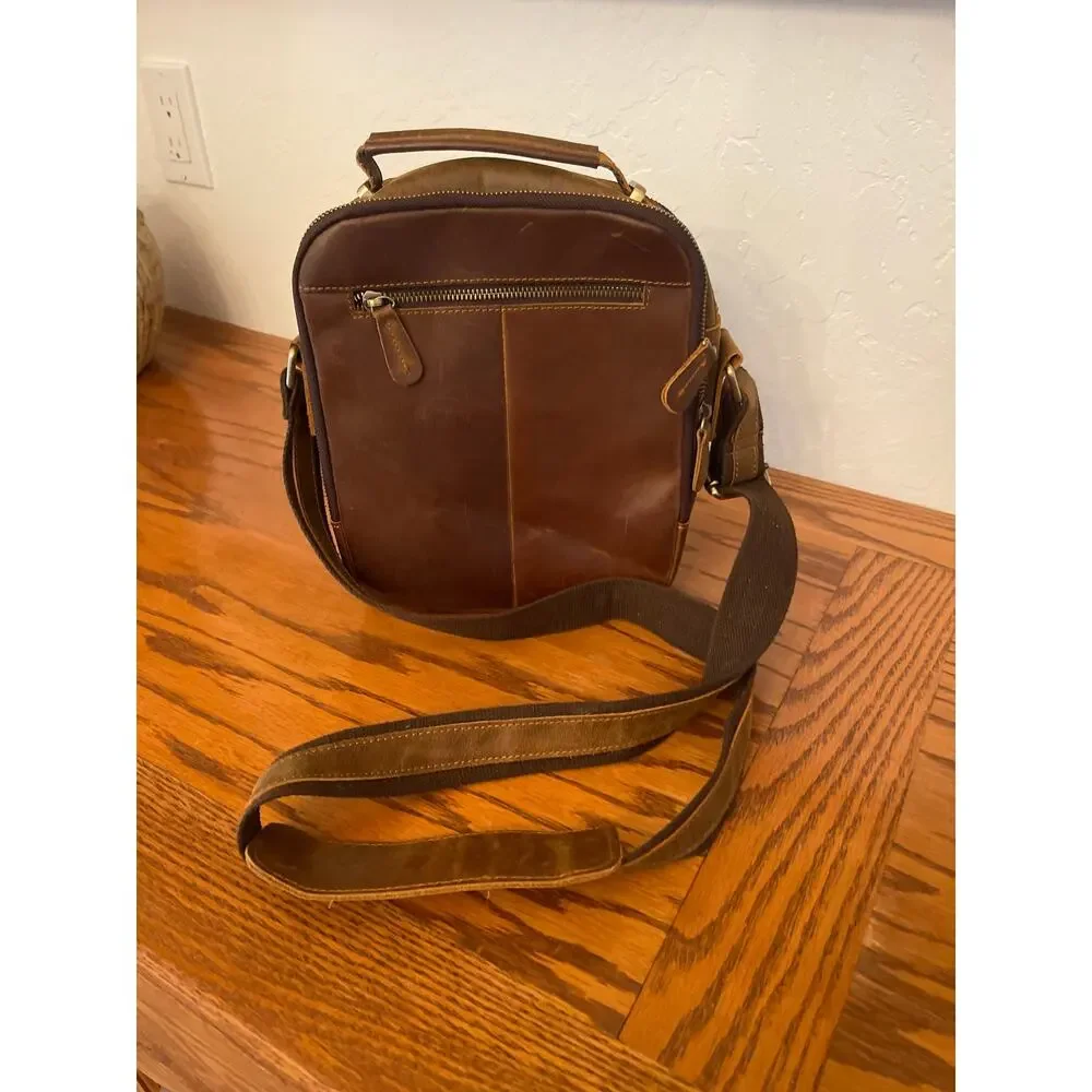 Jack&Chris Leather Messenger Bag for Men Man Purse Crossbody Bag